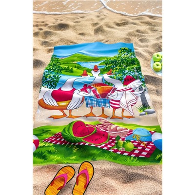 Полотенце банное Веселые гуси