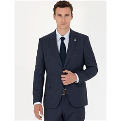 %100 Yün Lacivert Slim Fit Takım Elbise
