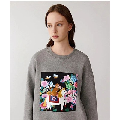 Женский свитшот с ярким принтом  АЙСИК*Л