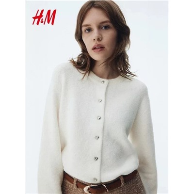 Кардиган с круглым вырезом и длинными рукавами Н*М