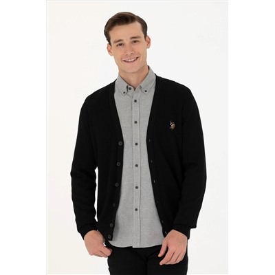 Erkek Siyah Basic Triko Hırka