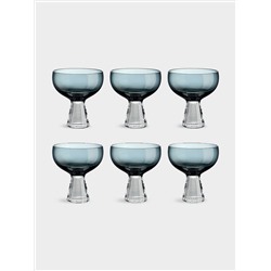 Набор креманок, 6 пр, 350 мл, тёмно-синие, Fun Classy