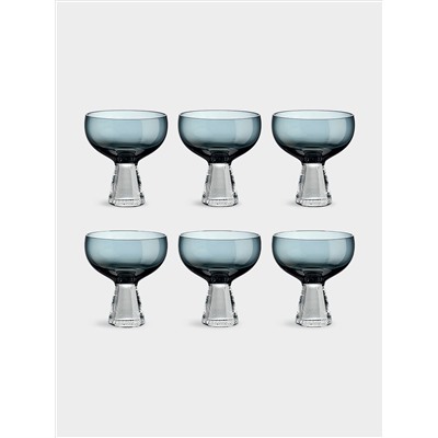 Набор креманок, 6 пр, 350 мл, тёмно-синие, Fun Classy