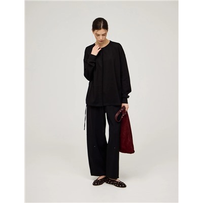 Черный концептуальный свитшот из хлопка