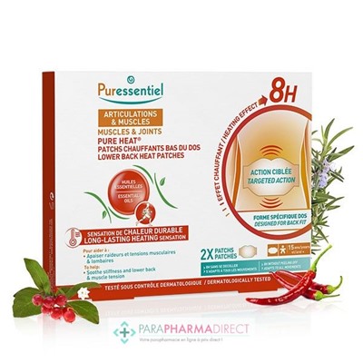 Puressentiel Articulations & Muscles Pure Heat Patchs Chauffants Bas du Dos x2