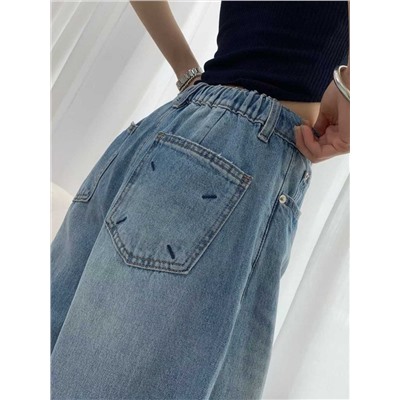 Женские джинсы на резинке со шнурком