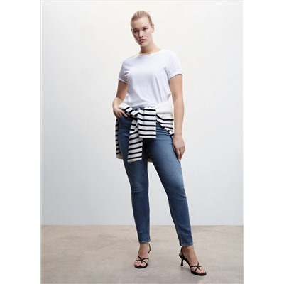 Jeans skinny tiro alto