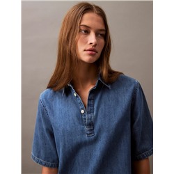 Chambray Mini Shirt Dress