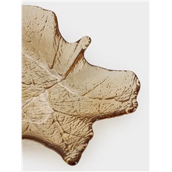 Блюдо, 22х23 см, стекло, янтарное, Кленовый лист, Autumn forest