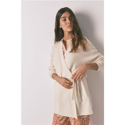 Cárdigan tricot beige
