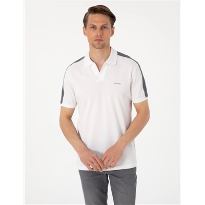 Koyu Gri Kol Detaylı Slim Fit Polo Yaka Tişört