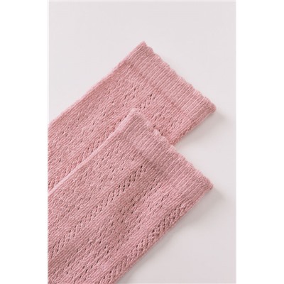 Calcetines largos rosa textura lurex