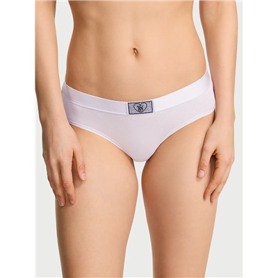 Logo Cotton Heart Shine Patch Hiphugger Panty