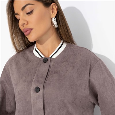 Бомбер из мягкой замши, Любуйся мной (коричневый)