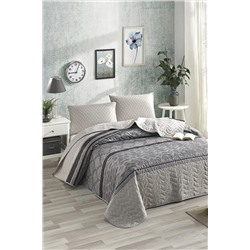 Ev & Ev Home Kapitone Yatak Örtüsü Seti Tek Kişilik Creative Gri Ep-026990