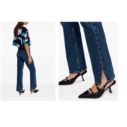 Женские джинсы с разрезами по низу штанин КАР*Л😎