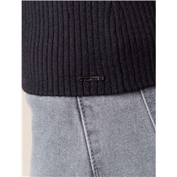 Джемпер-поло с застежкой на молнии из хлопка с кашемиром