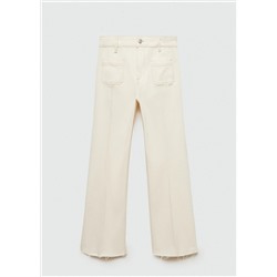 Jeans flare crop bolsillos