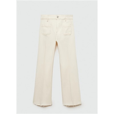 Jeans flare crop bolsillos