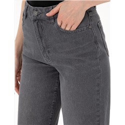 Siyah High Waist Flare Fit Jean Pantolon