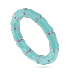 Кольцо Бамбук (эмаль морская свежесть; покрытие родий), Есть комплект