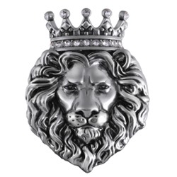 Брошь Король лев (покрытие античное серебро), Есть комплект