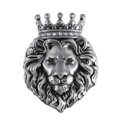 Брошь Король лев (покрытие античное серебро), Есть комплект
