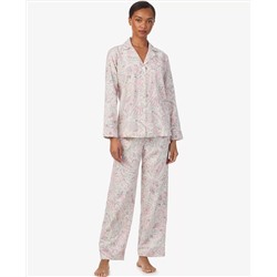 Lauren Ralph Lauren Women's 2-Piece Striped Pajama Top and Pant Set
