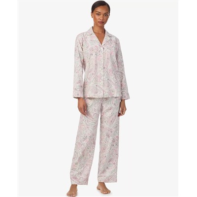 Lauren Ralph Lauren Women's 2-Piece Striped Pajama Top and Pant Set