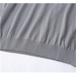 Мужской изысканный вязаный свитер с V-образным вырезом и отворотом