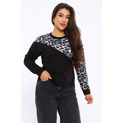 Женский свитшот леопард через плечо 2025-1