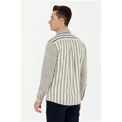 Erkek Çizgili Lacivert Gömlek