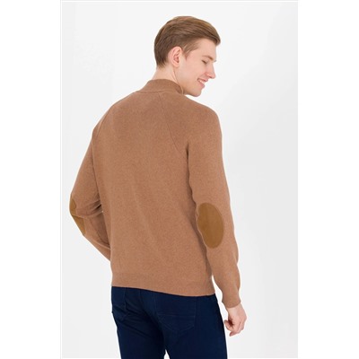 Erkek Camel Melanj Triko Hırka