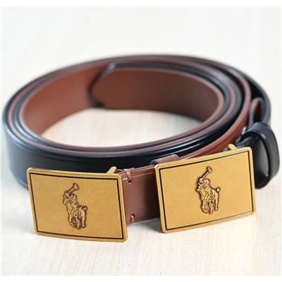 Мужской кожаный модный ремень с металлической пряжкой RALPH LAURE*N