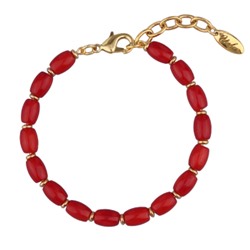 Браслет Селена (коралл 8мм; покрытие золото) 19-22см, Есть комплект