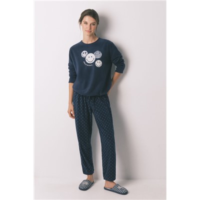 Pijama largo polar SmileyWorld® navy