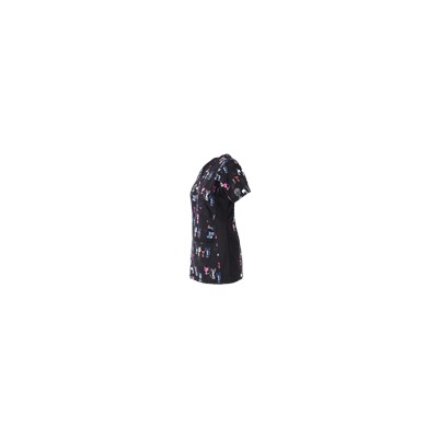 WonderWink Scrubs Four-Stretch Wuff Waggin' Black Print Top