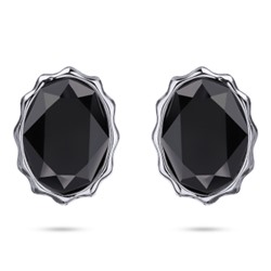 Пусеты Сияние (кристаллы SW гематит; покрытие родий), Есть комплект