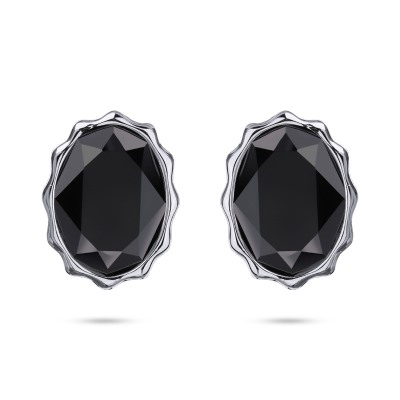 Пусеты Сияние (кристаллы SW гематит; покрытие родий), Есть комплект