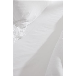 Julien King Size %100 Pamuk Fırfırlı Nevresim Takımı - Beyaz