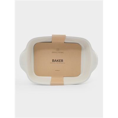 Форма для запекания, 29х22 см, керамика, прямоугольная, молочная, Baker