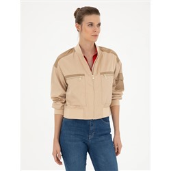 Bej Crop Top Mont