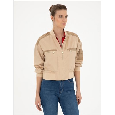 Bej Crop Top Mont