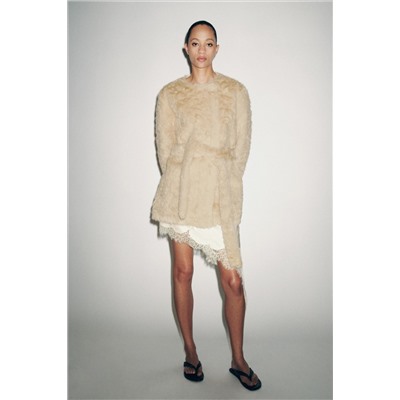 ABRIGO EFECTO PELO CINTURÓN ZW COLLECTION