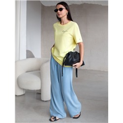 Свободная футболка с принтом из премиального хлопка с эластаном