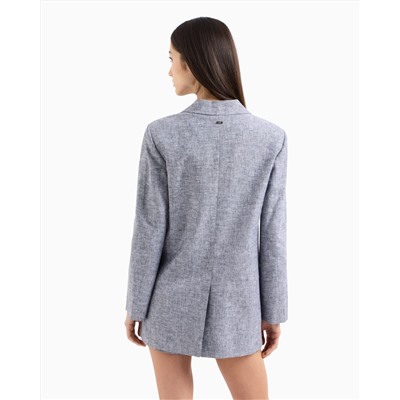 SINGLE-BREASTED LINEN AND COTTON JACKET