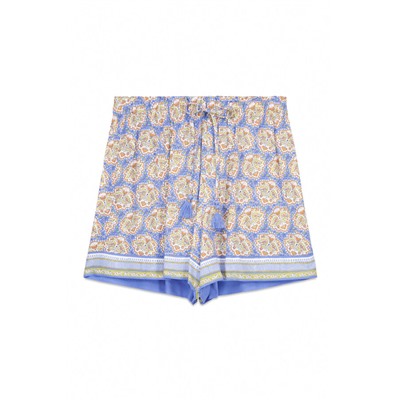 Pantalón corto viscosa estampado azul