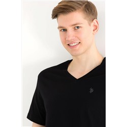 Erkek Siyah Basic V Yaka Tişört