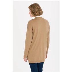 Kadın Camel Melanj Basic Triko Hırka