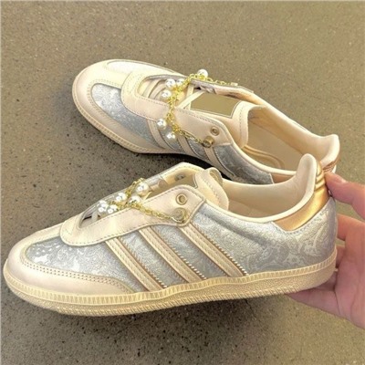 Женские кеды АДИДА*С с кружевным принтом